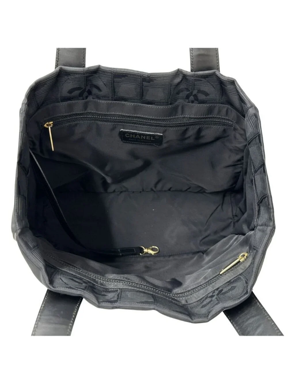 Chanel New Travel Tote PM Nylon Black Gold Shoulder